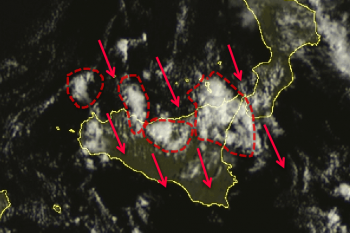 Temporali al Sud Italia, Grandine e neve su Sicilia Settentrionale.