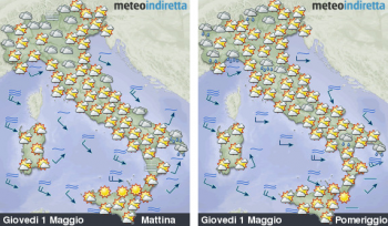 1 Maggio in netto miglioramento, ma attenzione ai temporali in montagna.