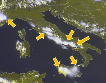 L’instabilità bussa ad Ovest, primi temporali al Centro-Sud