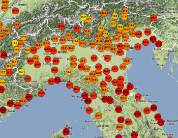 Ieri giornata fresca su tutte le regioni, sole interrotto da numerosi temporali