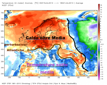 Ultima settimana: freddo nel Mediterraneo, caldo nel Nord Europa.