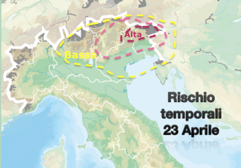 Giovedì probabili intensi temporali al settentrione