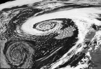 Spettacolari vortici in Atlantico! Bassa pressione in avvicinamento da ovest.