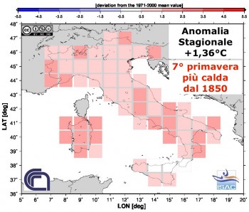 Primavera nella top-ten delle più calde degli ultimi 200 anni, i dati confermano