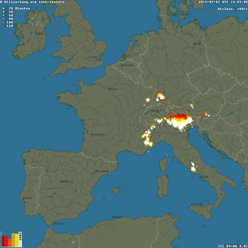 Temporali di calore in atto,specie in Trentino Alto Adige