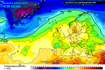 Tendenza meteo a 15 giorni,dal 29 Settembre al 13 Ottobre