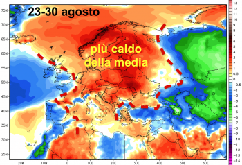 Fine d’estate ancora bollente su gran parte dell’Europa