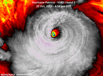 L’Uragano Patricia è forse il più intenso mai registrato sulla Terra