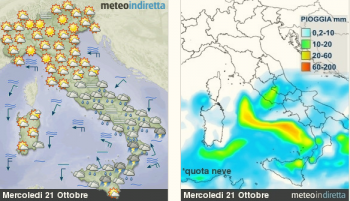 Previsioni meteo domani: in arrivo forte maltempo