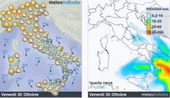 Previsioni meteo domani: maltempo su regioni ioniche