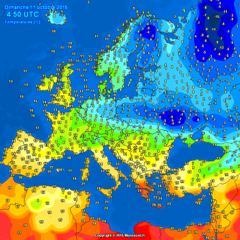 Minime sotto zero anche in pianura nel centro Europa, l’aria fredda si avvicina