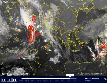 Peggioramento in atto: Sistema temporalesco in arrivo da ovest