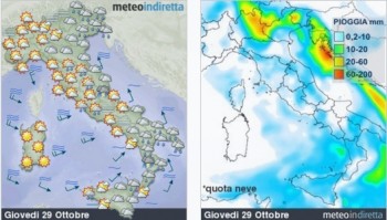 Previsioni meteo per oggi: ciclone in azione!