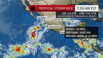 Tempesta Tropicale a largo del Messico: la west coast trema!