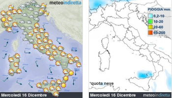 Previsioni meteo oggi: neve sui confini alpini, nuvoloso altrove