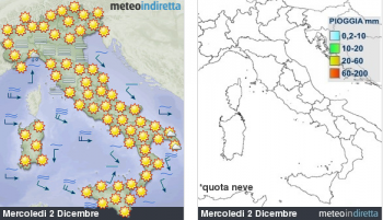 Previsioni meteo domani: nebbia in pianura, sole sui monti