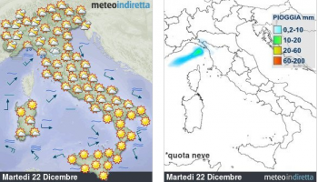 Previsioni meteo domani: poco nuvoloso quasi ovunque con temperature miti