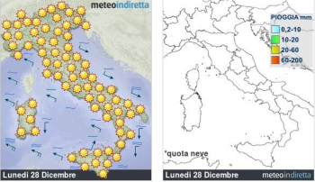 Previsioni meteo domani: sole e clima mite su tutte le regioni