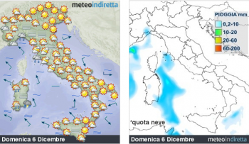 Previsioni meteo domani: piogge in Sardegna e riviera ligure, poco nuvoloso altrove