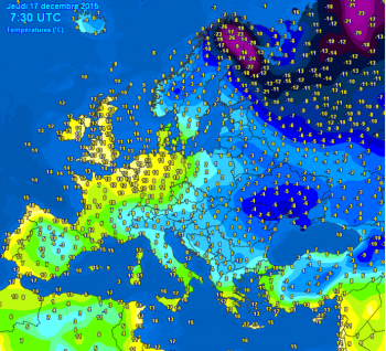 Freddo in est Europa, più mite Gran Bretagna e Francia, ecco le temperature