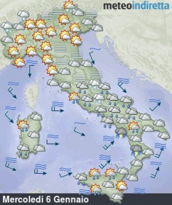 Meteo Epifania: freddo e neve al nord, pioggia e vento al sud!