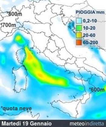 Settimana invernale: Arriva una perturbazione da ovest, neve a bassa quota!