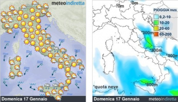 Meteo domani: neve in pianura al centro-sud, sole al nord e medio-alto tirreno