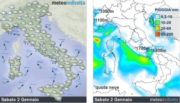 Previsioni meteo domani: maltempo in arrivo con piogge, neve e temporali