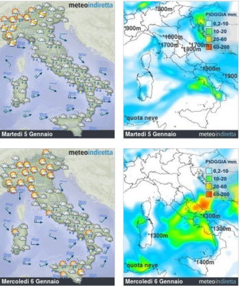 Previsioni Meteo Italia – La settimana dell’Epifania