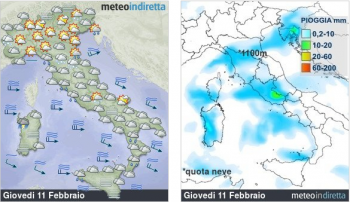 Meteo domani: piogge al centro-sud, più asciutto al nord