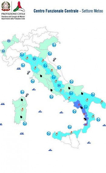 Maltempo al centro e al sud: comunicato della Protezione Civile!