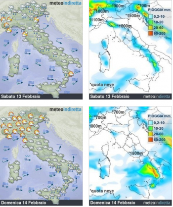 Meteo Weekend: San Valentino all’insegna del maltempo in Italia!