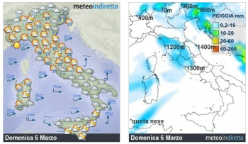 Meteo domani: Nevicate sparse lungo le Alpi,instabile al centro-sud