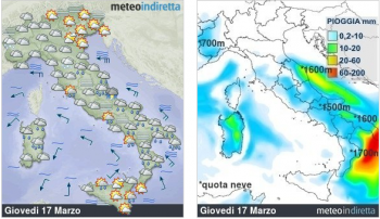 Meteo oggi: Forte instabilità al sud,per lo più stabile al nord