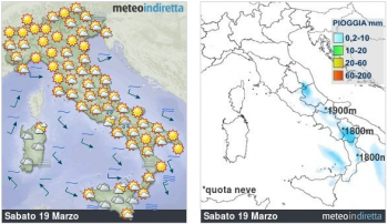 Meteo oggi: Tempo stabile,con cieli in prevalenza sereni o poco nuvolosi