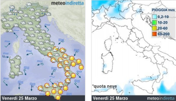 Meteo oggi: Residua instabilità all’estremo sud,tende a peggiorare al nord