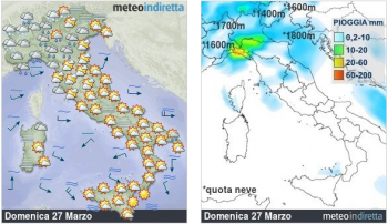 Meteo oggi: Peggiora al nord,beltempo al centro-sud