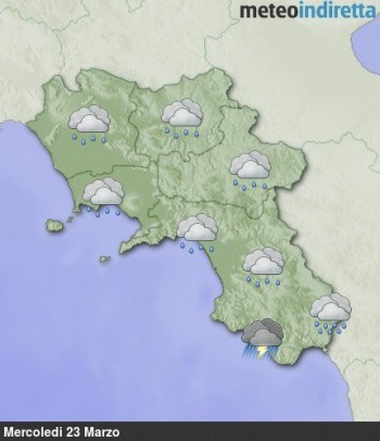 Meteo Campania: Maltempo,con piogge e temporali