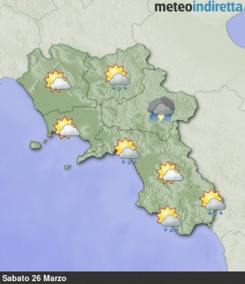 Meteo Campania: Tempo instabile,con piogge e locali temporali