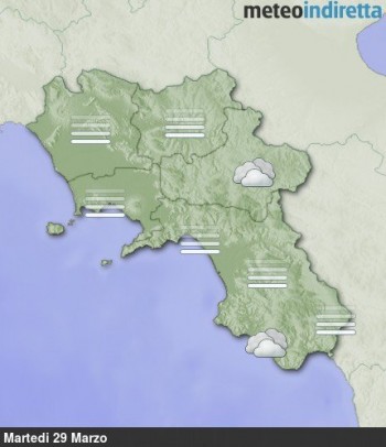 Meteo Campania: Tempo stabile,con cielo poco nuvoloso o nuvoloso