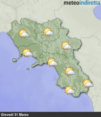 Meteo Campania: Alta pressione in ulteriore rinforzo,con cielo sereno o poco nuvoloso