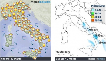 Meteo domani: netto miglioramento su gran parte delle regioni