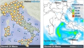 Meteo Domani: ancora piogge al Sud, più stabile al Nord!