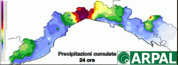 Peggioramento al nord: nubifragi sul genovese, superati i 400 mm in 12 ore