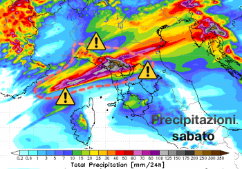 Situazione delicata sabato sulle regioni tirreniche settentrionali tra nubifragi e temporali