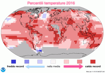 2016 è ufficialmente l’anno più caldo di sempre, battuti nuovamente i record