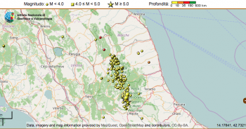 Sciame sismico questa mattina proprio nelle zone interessate da forti nevicate