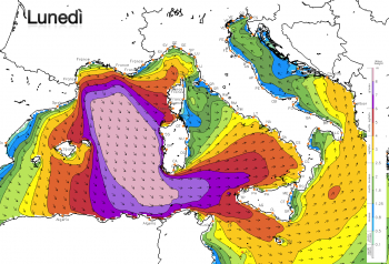 Maestrale infuriato sulle coste occidentali sarde, fino a 150 km/h nel golfo del Leone