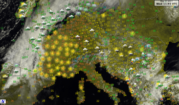 Il caldo arriva anche al nord Italia (ed in centro Europa), massime verso i 28°C