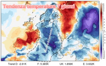 Temperature giù a partire da giovedì, più tardi anche per il sud. Tutti i dettagli